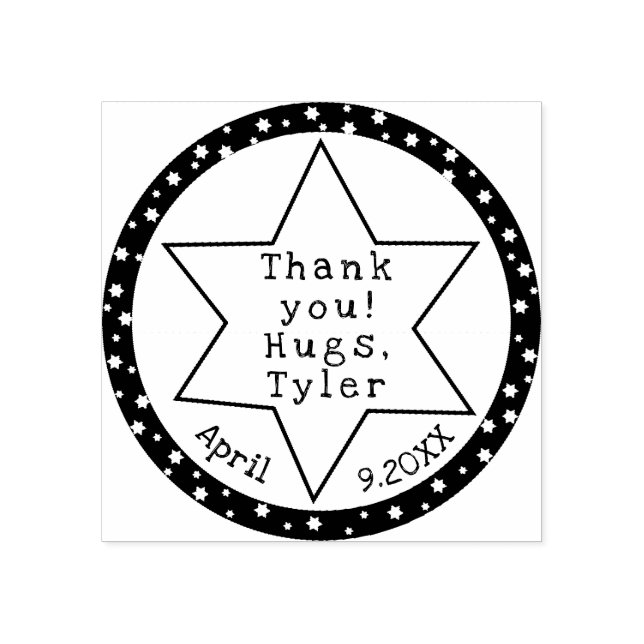 Bat oder Bar Mitzvah Star Briefmarke Gummistempel (Prägung)