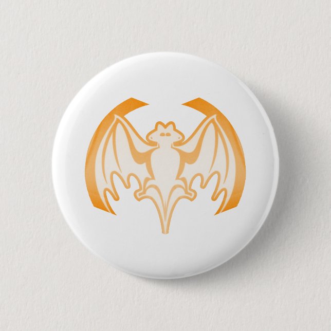 Bat Orange Inv the MUSEUM Zazzle Geschenke Button (Vorderseite)