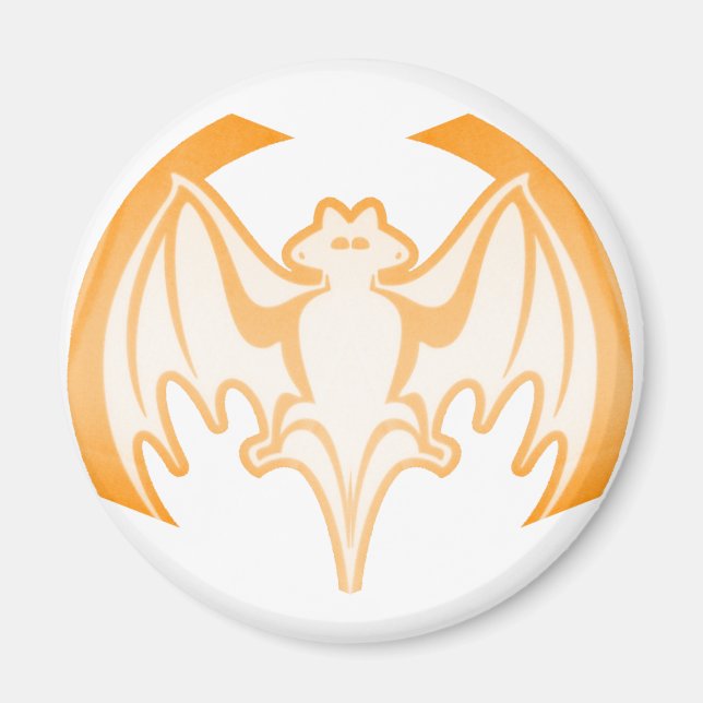 Bat Orange Inv the MUSEUM Zazzle Geschenke Magnet (Vorne)