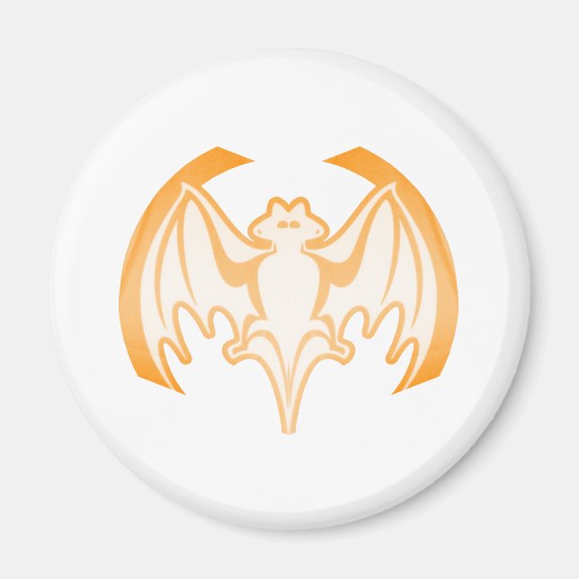 Bat Orange Inv the MUSEUM Zazzle Geschenke Magnet (Vorne)