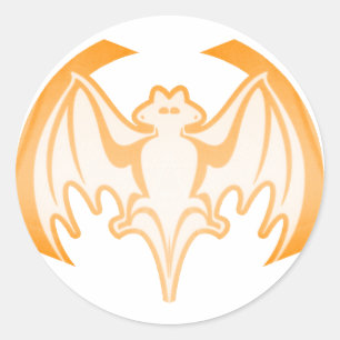 Bat Orange Inv the MUSEUM Zazzle Geschenke Runder Aufkleber