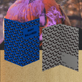 Bat Patterns Halloween Blue Classroom Exchange Car Visitenkarten