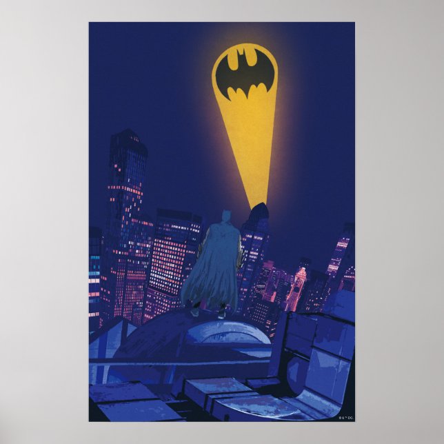 Bat Signal Over Gotham Poster (Vorne)