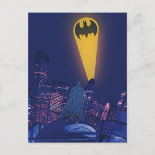 Bat Signal Over Gotham Postkarte