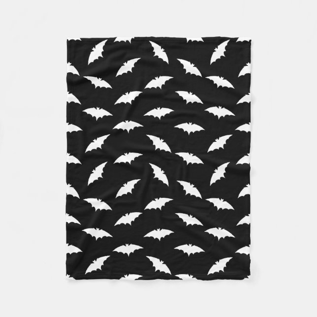 Bat Silhouette Shape Art Pattern Halloween Bats Fleecedecke (Vorderseite)