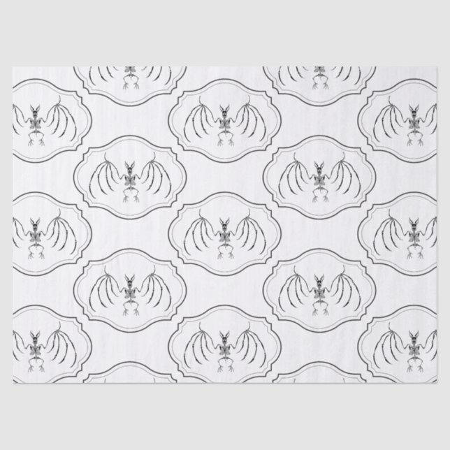 Bat Skeleton Goth Spooky Seidenpapier (Vorderseite)