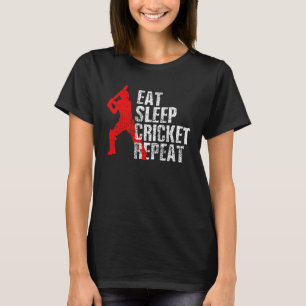 Bat Sports Cricket Pro Eat Sleep Cricket wiederhol T-Shirt