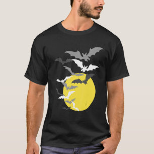 Bat swarm at full moon T-Shirt