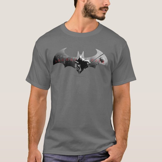 Bat Symbol für Arkham City T-Shirt (Vorderseite)