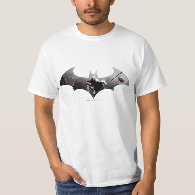 Bat Symbol für Arkham City T-Shirt (Vorderseite)