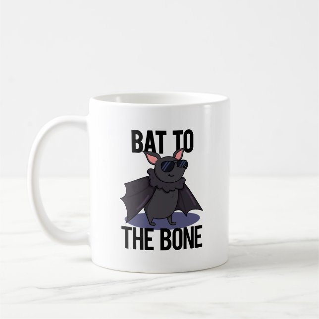 Bat to the Bone Funny Animal Puff Kaffeetasse (Links)