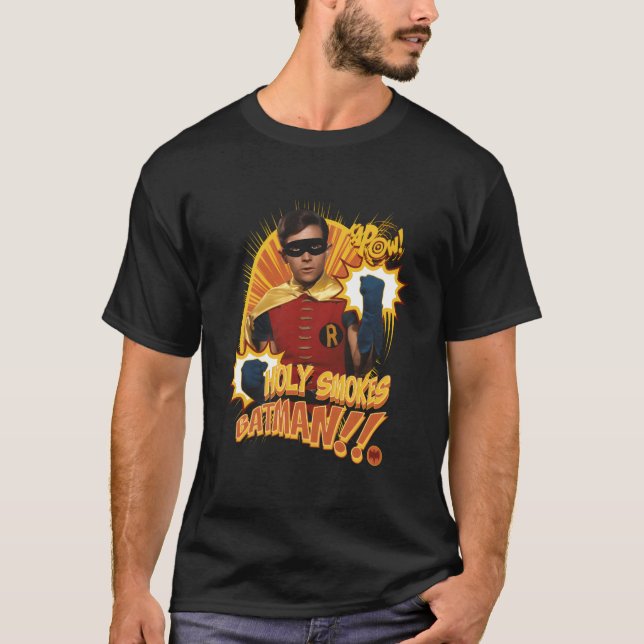 Bat TV Show Holy Smokes Bat Robin Portrait T-Shirt (Vorderseite)