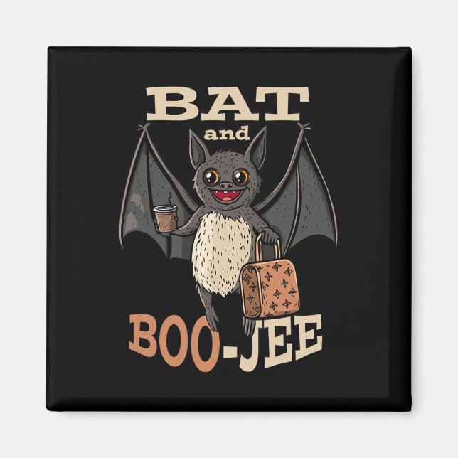 Bat und Boo-jee Boujee Halloween Kostümtrick oder Magnet (Vorne)