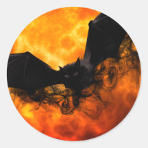 Bat und Ernte Mond fallen schwarz orange elegant