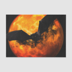 Bat und Ernte Mond fallen schwarz orange elegant Seidenpapier