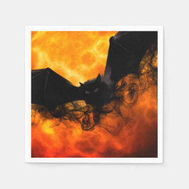 Bat und Ernte Mond fallen schwarz orange elegant Serviette