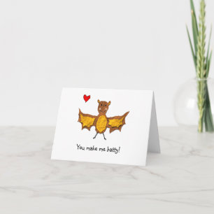 Bat Valentine's Day Card - Animal Pun Series Feiertagskarte