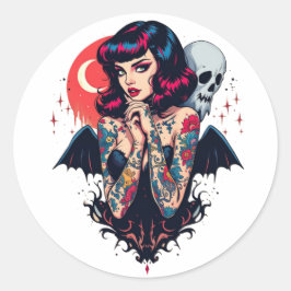 Bat Wing Beauty Runder Aufkleber