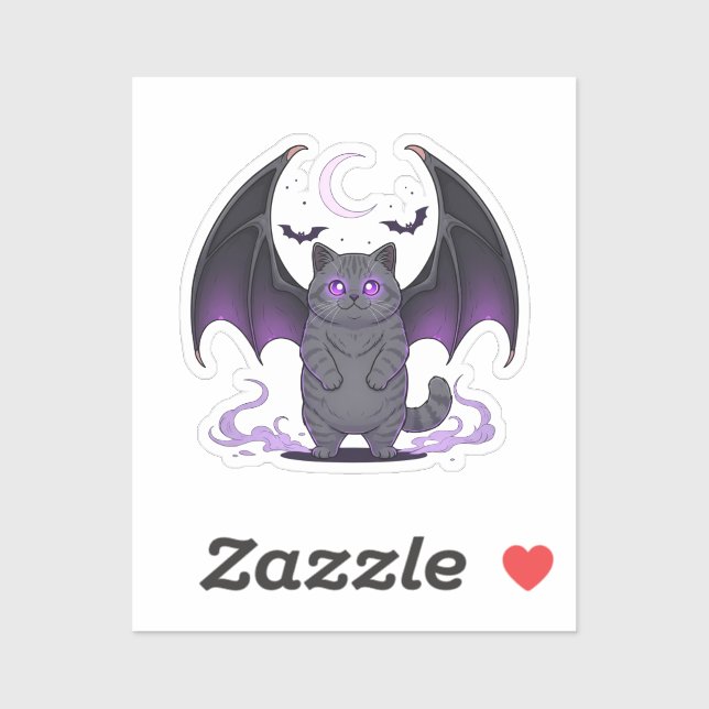 Bat Wing Brit - British Shorthair Cat Halloween Aufkleber (Blatt)