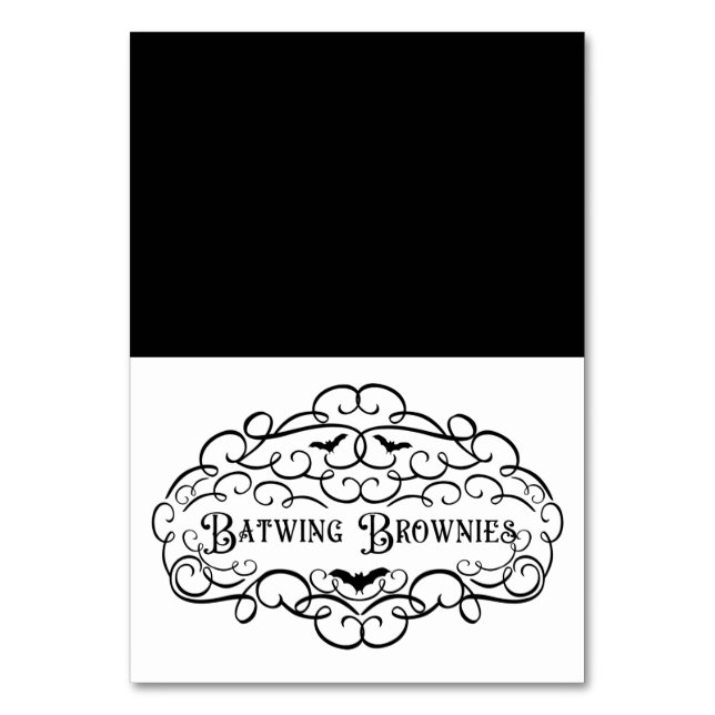 Bat wing Brownies Vintage Halloween-Esszelt Tischnummer (Vorderseite)