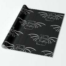 Bat Wing Frohe Weihnachts Buchwrapping Papier