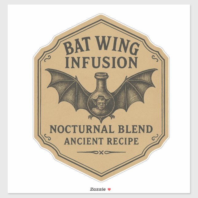 Bat Wing Infusion - Halloween Apothecary Label (Blatt)