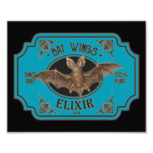 BAT WINGS ELIXIR lustige halloween Fotodruck