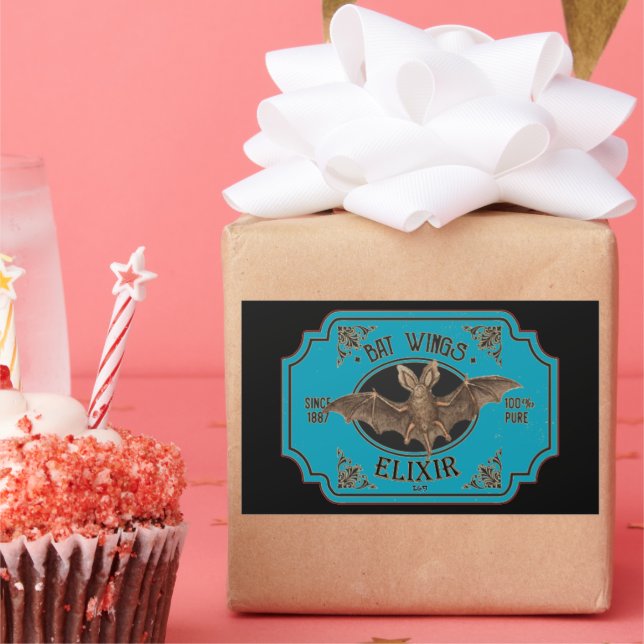BAT WINGS ELIXIR lustige halloween Rechteckiger Aufkleber (Party)