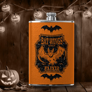 Bat Wings Elixir Orange und Schwarzer Glitzer Flachmann
