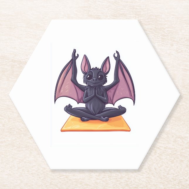 Bat Yoga Flow Untersetzer (Vorderseite)
