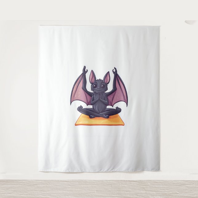 Bat Yoga Flow Wandteppich (Vorderseite)