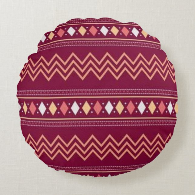 Batak Round Pillow Rundes Kissen (Vorderseite)