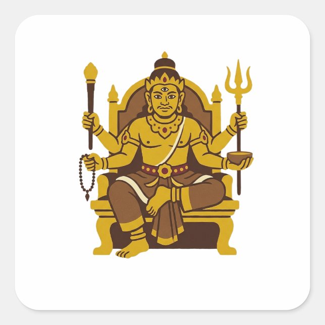 Batara Guru Quadratischer Aufkleber (Vorderseite)