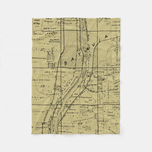BATAVIA ILLINOIS 1871 MAP FOX RIVER VALLEY FLEECEDECKE (Vorderseite)