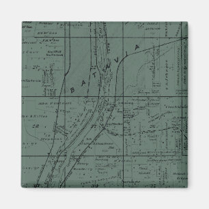 BATAVIA ILLINOIS 1871 MAP FOX RIVER VALLEY MAGNET