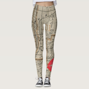Batavia Illinois Plat Karte 1870 Fox River Valley Leggings