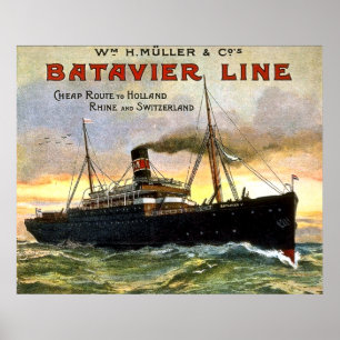 Batavier Linie - Vintages Reise-Plakat Poster