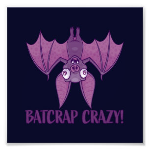 Batcrap Crazy Wacky Cartoon Bat Fotodruck