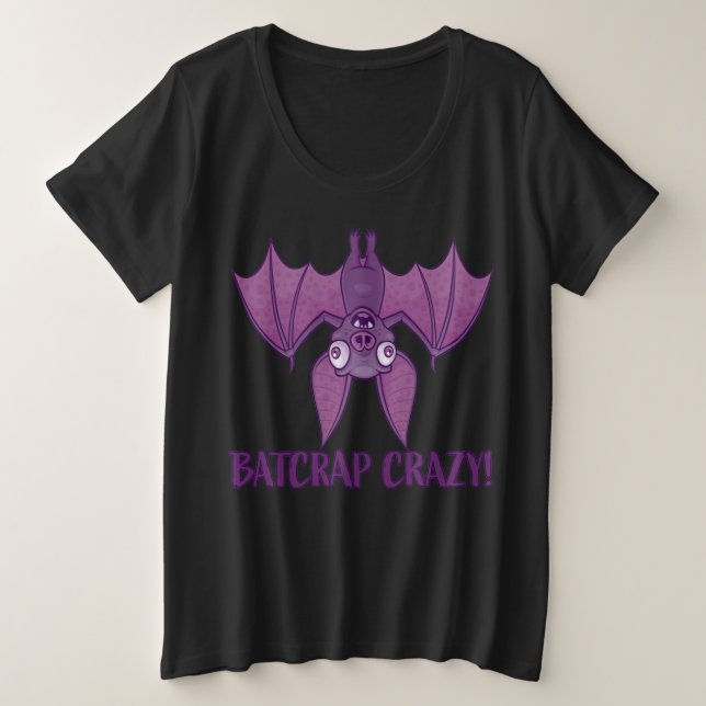Batcrap Crazy Wacky Cartoon Bat Große Größe T-Shirt (Design vorne)