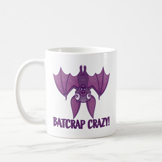 Batcrap Crazy Wacky Cartoon Bat Kaffeetasse (Links)
