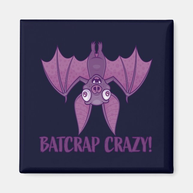 Batcrap Crazy Wacky Cartoon Bat Magnet (Vorne)