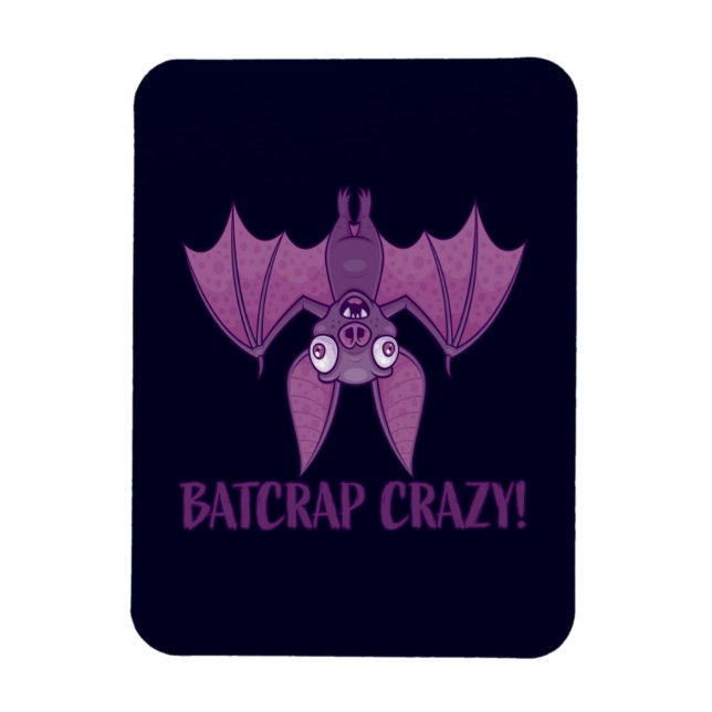 Batcrap Crazy Wacky Cartoon Bat Magnet (Vertikal)