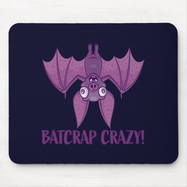 Batcrap Crazy Wacky Cartoon Bat Mousepad (Vorne)