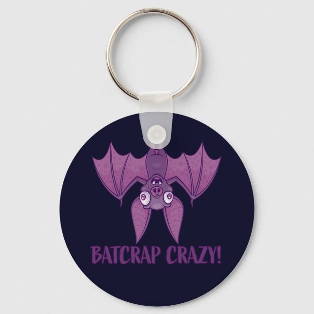 Batcrap Crazy Wacky Cartoon Bat Schlüsselanhänger (Vorderseite)