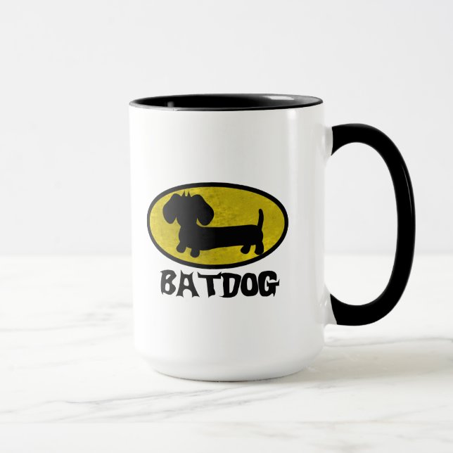 Batdog Dackel Hund Kaffee Tee Tasse (Rechts)