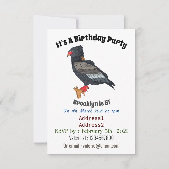 Bateleur Eagle Illustration Einladung (Vorderseite)