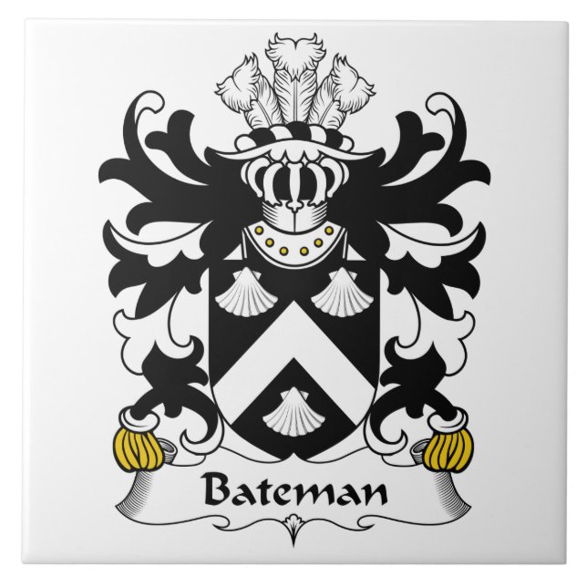 Bateman Familienwappen Fliese (Vorderseite)