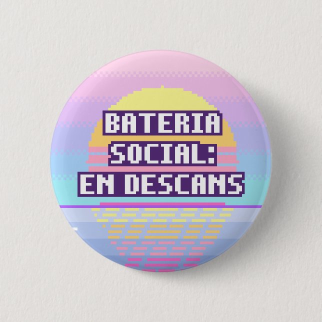 Bateria Social: En Descans Pixel Button (Vorderseite)