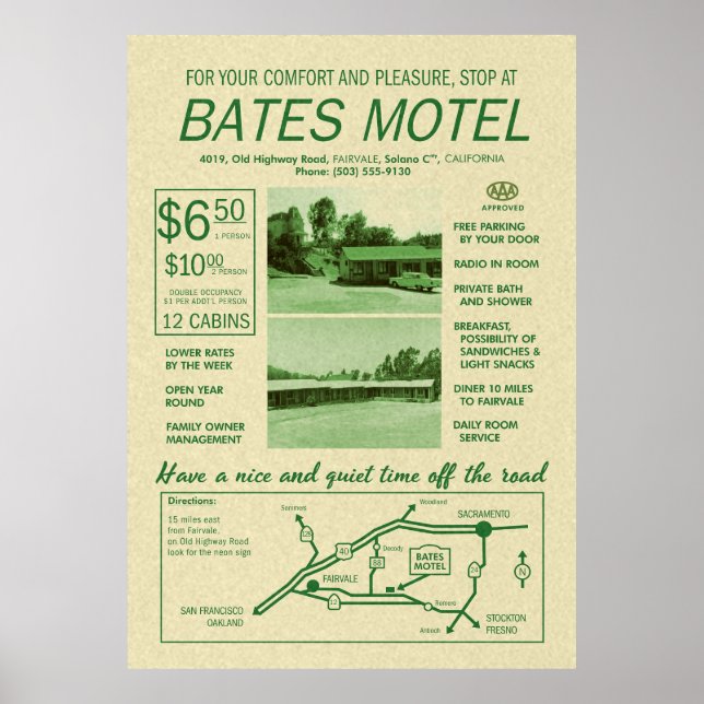 Bates Motel Advertising Poster (Vorne)
