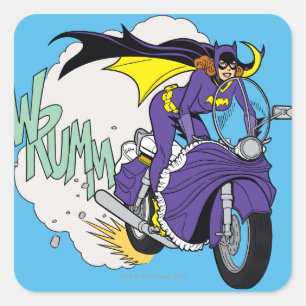 Batgirl-Fahrrad Quadratischer Aufkleber